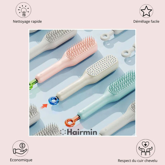 Brosse à cheveux autonettoyante